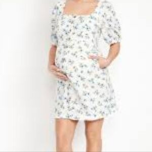 Old Navy Floral Maternity Dress with Puff Sleeves